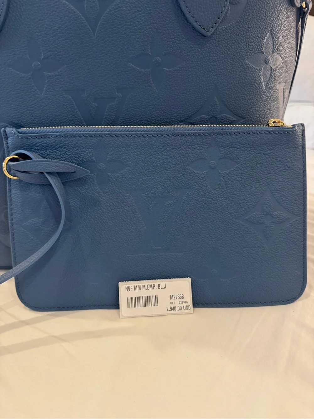 Louis Vuitton Monogram Empreinte Leather Tote in Blue Jean